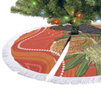 Australia Banksia And Black Cockatoo Tree Skirt Aboriginal Art - Aussie Hoodie