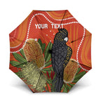 Personalised Australia Banksia And Black Cockatoo Umbrella Aboriginal Art - Aussie Hoodie