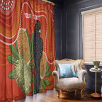 Personalised Australia Banksia And Black Cockatoo Window Curtain Aboriginal Art