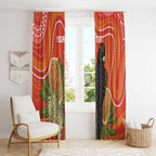 Personalised Australia Banksia And Black Cockatoo Window Curtain Aboriginal Art