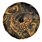 New Zealand Tuatara Spare Tire Cover Aotearoa Maori Clematis Flowers - Gold
