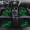 New Zealand Tuatara Car Mats Aotearoa Maori Clematis Flowers - Green