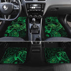 New Zealand Tuatara Car Mats Aotearoa Maori Clematis Flowers - Green