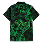 New Zealand Tuatara Hawaiian Shirt Aotearoa Maori Clematis Flowers - Green