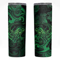 New Zealand Tuatara Skinny Tumbler Aotearoa Maori Clematis Flowers - Green