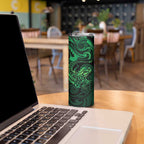 New Zealand Tuatara Skinny Tumbler Aotearoa Maori Clematis Flowers - Green