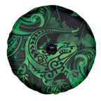 New Zealand Tuatara Spare Tire Cover Aotearoa Maori Clematis Flowers - Green