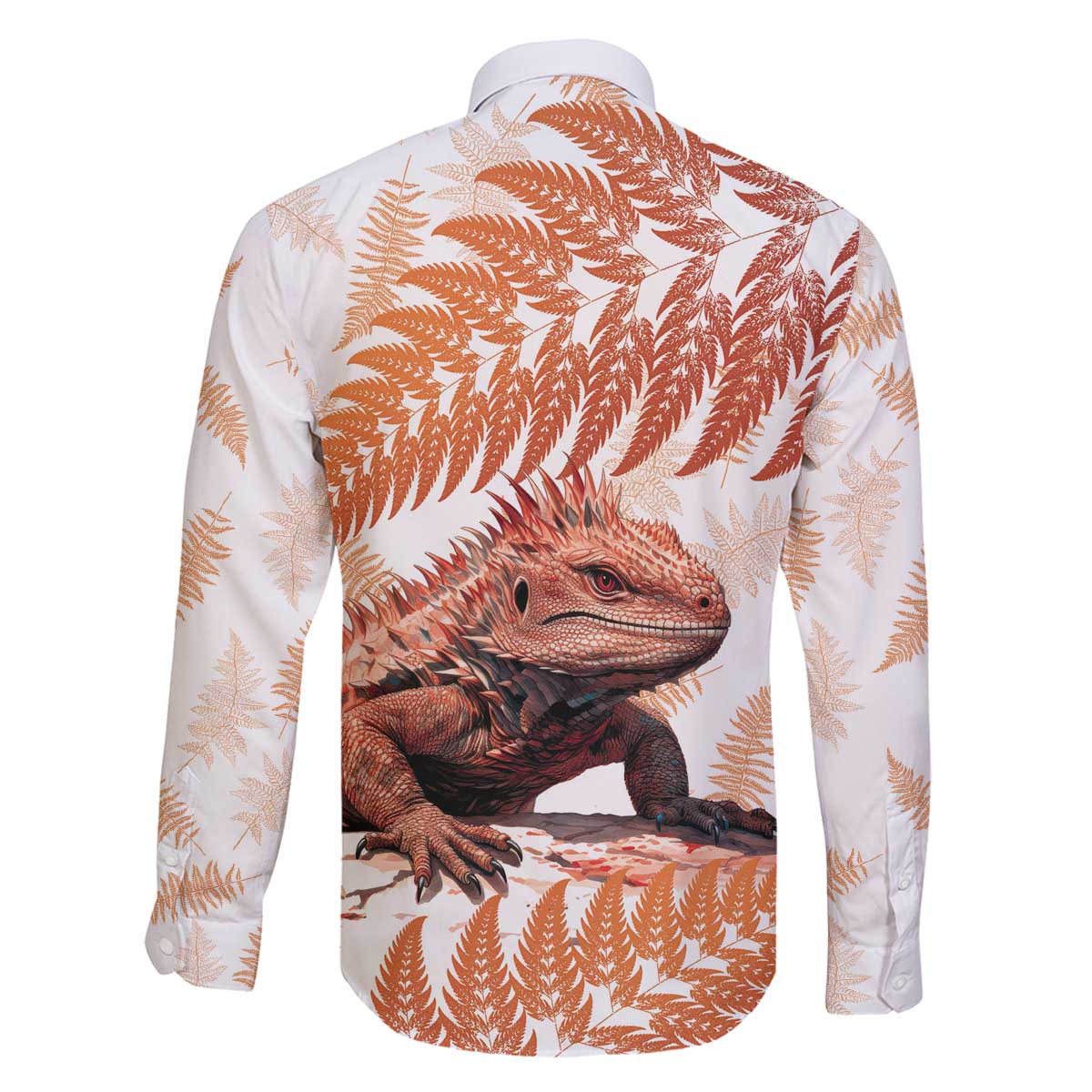 Red New Zealand Tuatara Family Matching Puletasi and Hawaiian Shirt Aotearoa Sphenodon Punctatus Silver Fern