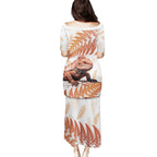 Red New Zealand Tuatara Family Matching Puletasi and Hawaiian Shirt Aotearoa Sphenodon Punctatus Silver Fern