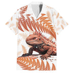 Red New Zealand Tuatara Family Matching Summer Maxi Dress and Hawaiian Shirt Aotearoa Sphenodon Punctatus Silver Fern