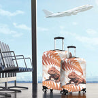 Red New Zealand Tuatara Luggage Cover Aotearoa Sphenodon Punctatus Silver Fern
