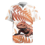 Red New Zealand Tuatara Rugby Jersey Aotearoa Sphenodon Punctatus Silver Fern