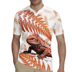 Red New Zealand Tuatara Rugby Jersey Aotearoa Sphenodon Punctatus Silver Fern