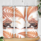 Red New Zealand Tuatara Skinny Tumbler Aotearoa Sphenodon Punctatus Silver Fern