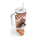 Red New Zealand Tuatara Tumbler With Handle Aotearoa Sphenodon Punctatus Silver Fern