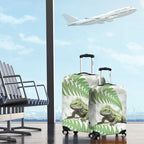 Green New Zealand Tuatara Luggage Cover Aotearoa Sphenodon Punctatus Silver Fern