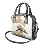 Gold New Zealand Tuatara Shoulder Handbag Aotearoa Sphenodon Punctatus Silver Fern