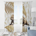 Gold New Zealand Tuatara Window Curtain Aotearoa Sphenodon Punctatus Silver Fern
