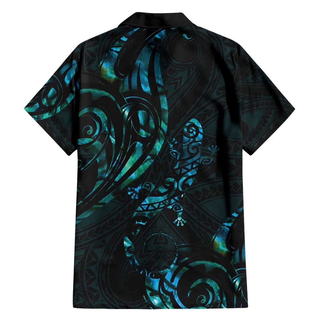 New Zealand Skink Family Matching Summer Maxi Dress and Hawaiian Shirt Aotearoa Maori Mix Paua Shell