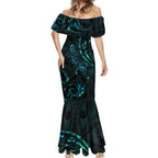 New Zealand Skink Mermaid Dress Aotearoa Maori Mix Paua Shell