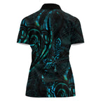 New Zealand Skink Women Polo Shirt Aotearoa Maori Mix Paua Shell