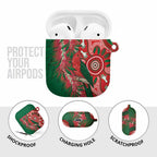 King Parrot Australia AirPods Case Bottlebrushes Aboriginal Art - Aussie Hoodie