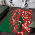 King Parrot Australia Area Rug Bottlebrushes Aboriginal Art - Aussie Hoodie