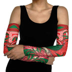 King Parrot Australia Arm Sleeves Bottlebrushes Aboriginal Art - Aussie Hoodie