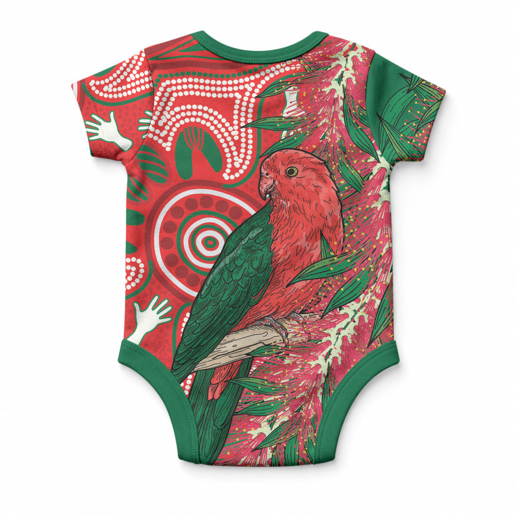King Parrot Australia Baby Onesie Bottlebrushes Aboriginal Art
