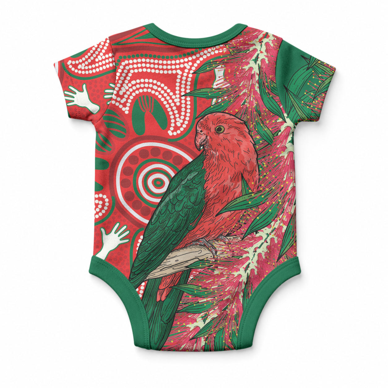 King Parrot Australia Baby Onesie Bottlebrushes Aboriginal Art