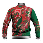 King Parrot Australia Baseball Jacket Bottlebrushes Aboriginal Art - Aussie Hoodie