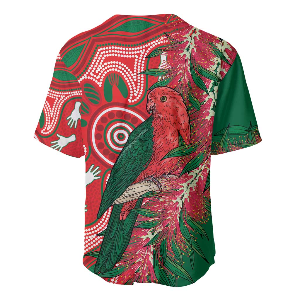 King Parrot Australia Baseball Jersey Bottlebrushes Aboriginal Art - Aussie Hoodie