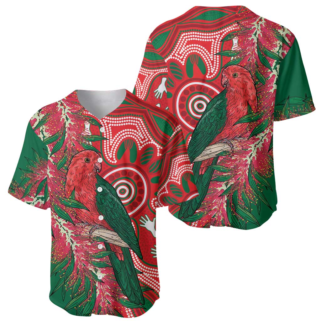 King Parrot Australia Baseball Jersey Bottlebrushes Aboriginal Art - Aussie Hoodie