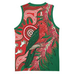 King Parrot Australia Basketball Jersey Bottlebrushes Aboriginal Art - Aussie Hoodie