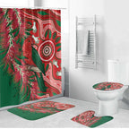 King Parrot Australia Bathroom Set Bottlebrushes Aboriginal Art - Aussie Hoodie
