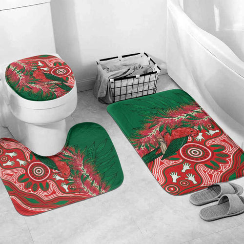 King Parrot Australia Bathroom Set Bottlebrushes Aboriginal Art - Aussie Hoodie