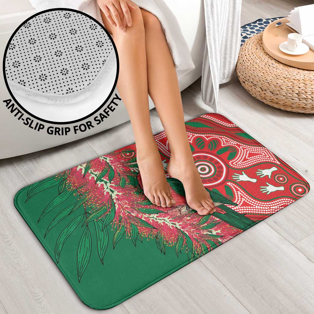 King Parrot Australia Bathroom Set Bottlebrushes Aboriginal Art - Aussie Hoodie