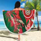 King Parrot Australia Beach Blanket Bottlebrushes Aboriginal Art - Aussie Hoodie