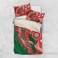 King Parrot Australia Bedding Set Bottlebrushes Aboriginal Art - Aussie Hoodie