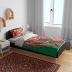 King Parrot Australia Bedding Set Bottlebrushes Aboriginal Art - Aussie Hoodie
