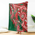 King Parrot Australia Blanket Bottlebrushes Aboriginal Art - Aussie Hoodie