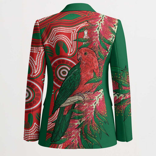 King Parrot Australia Blazer Bottlebrushes Aboriginal Art - Aussie Hoodie