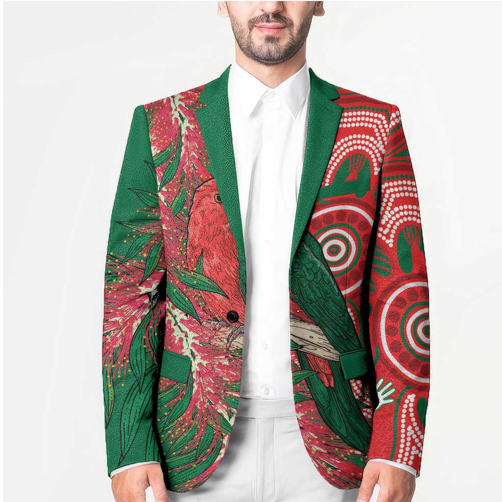 King Parrot Australia Blazer Bottlebrushes Aboriginal Art - Aussie Hoodie