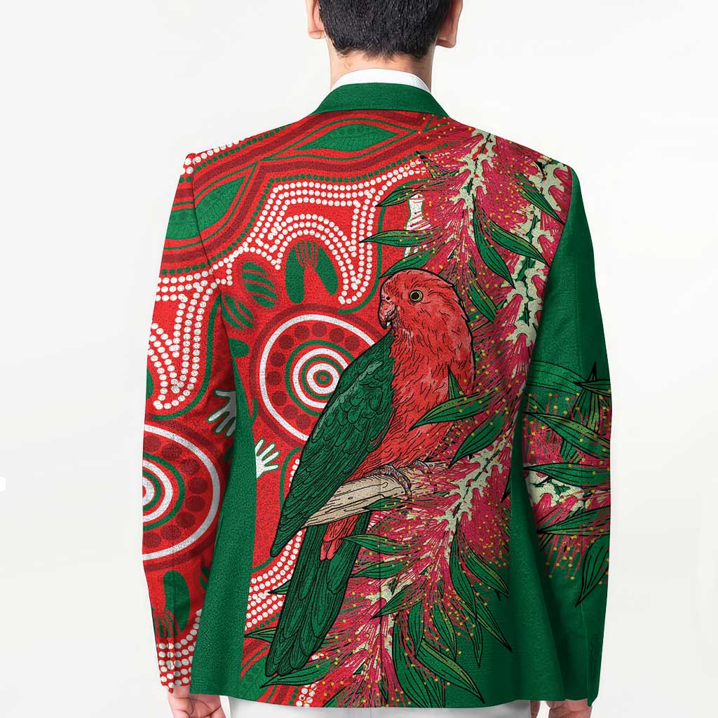 King Parrot Australia Blazer Bottlebrushes Aboriginal Art - Aussie Hoodie