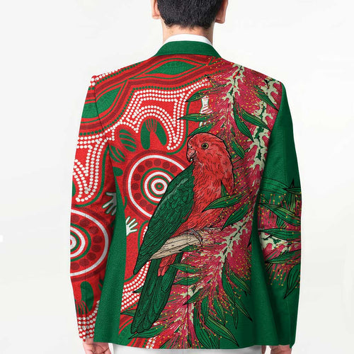 King Parrot Australia Blazer Bottlebrushes Aboriginal Art - Aussie Hoodie