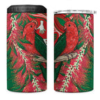 King Parrot Australia 4 in 1 Can Cooler Tumbler Bottlebrushes Aboriginal Art - Aussie Hoodie