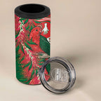 King Parrot Australia 4 in 1 Can Cooler Tumbler Bottlebrushes Aboriginal Art - Aussie Hoodie