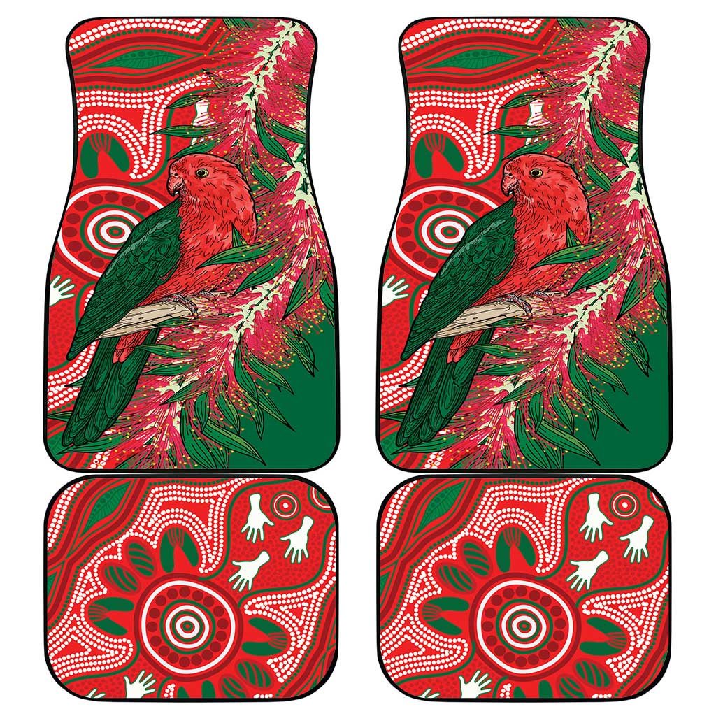 King Parrot Australia Car Mats Bottlebrushes Aboriginal Art - Aussie Hoodie