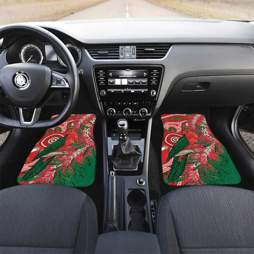 King Parrot Australia Car Mats Bottlebrushes Aboriginal Art - Aussie Hoodie