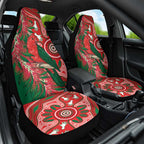 King Parrot Australia Car Seat Cover Bottlebrushes Aboriginal Art - Aussie Hoodie